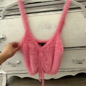 XS Pink Fuzzy Crop Top! 💞💕